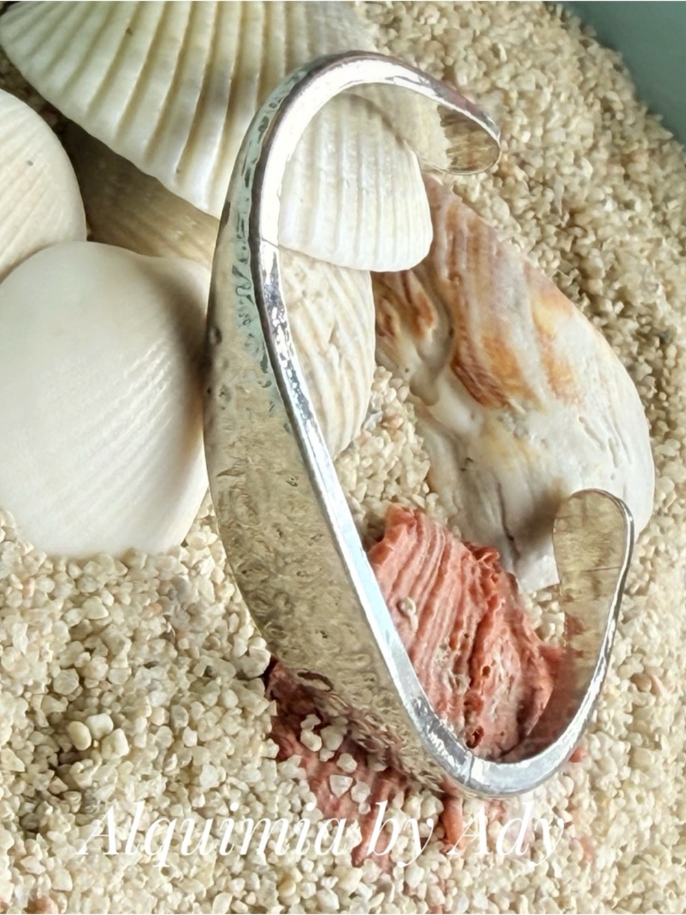 Alquimia Hammered Silver Cuff Bracelet